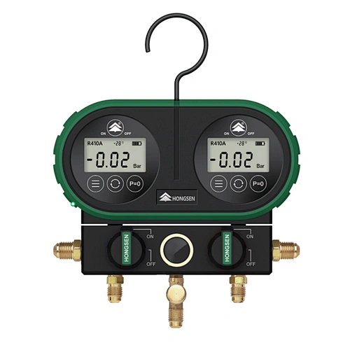 Auto air conditioning systems refrigerant manifold gauge digital 90 on-off control simple operation pressure gauges