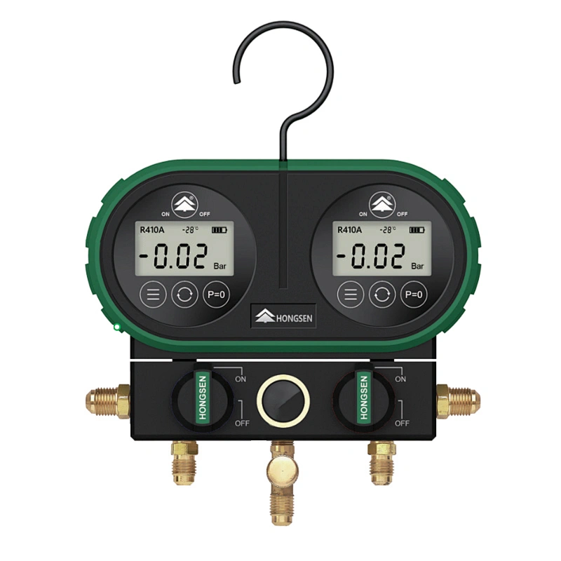 Auto air conditioning systems refrigerant manifold gauge digital 90 on-off control simple operation pressure gauges