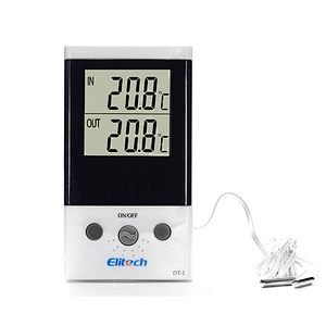 Indoor/outdoor Elitech Big Screen 2 channel/sensor probe Digital Thermometer DT-1 for Refrigerator/ fish tank/ household