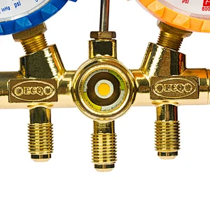 VMG-2-R134a-B R134 Testing Manifold Gauge With Sight Glass and Blow Case