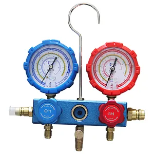 Portable VMG-2-R410A R410 Refrigeration Testing Manifold Gauge Set With Sight Glass