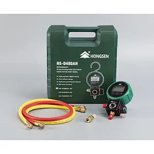 Refrigeration Digital Manifold Gauge  HVAC A/C Pressure Temperature Gauge HS-D480AH  with hose and quick coupler