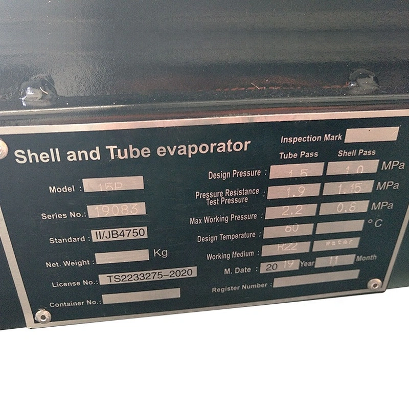 Water cooled condenser factory wholesale shell and tube heat exchanger for swimming pool