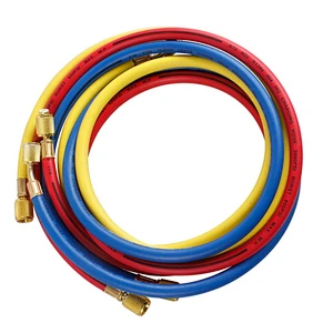 90cm SAE 1/4 Refrigerant Charging Hoses Set for R410A 800 PSI Fit for R134A R12 R22 R502 R404 Coolant Adding Air Condition