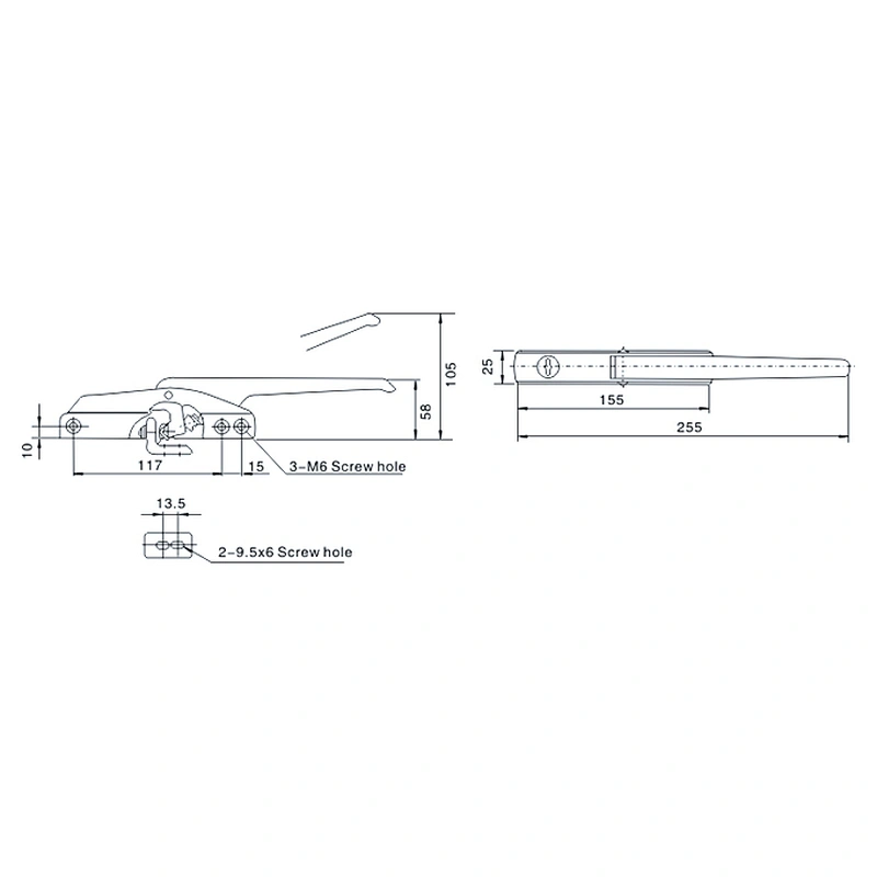 Cool room Mechanical Edge mount  Cam-lift safety handle lock latches YL-1200
