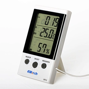 Elitech digital thermometer hygrometer DT-2 for indoor/outdoor temperature & humidity testing