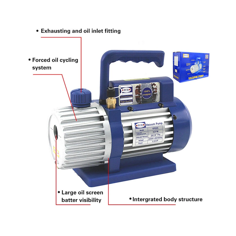 High Pressure Stainless Dual Stage Price Mini VP225 Air AC Vacuum Pump