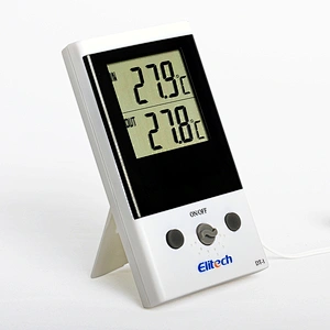 Indoor/outdoor Elitech Big Screen 2 channel/sensor probe Digital Thermometer DT-1 for Refrigerator/ fish tank/ household