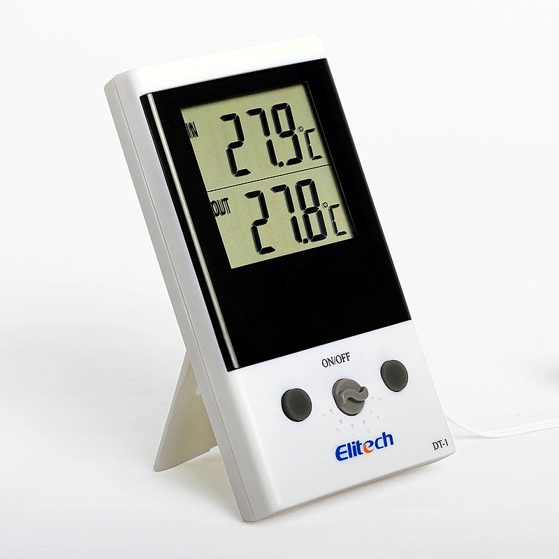 Indoor/outdoor Elitech Big Screen 2 channel/sensor probe Digital Thermometer DT-1 for Refrigerator/ fish tank/ household