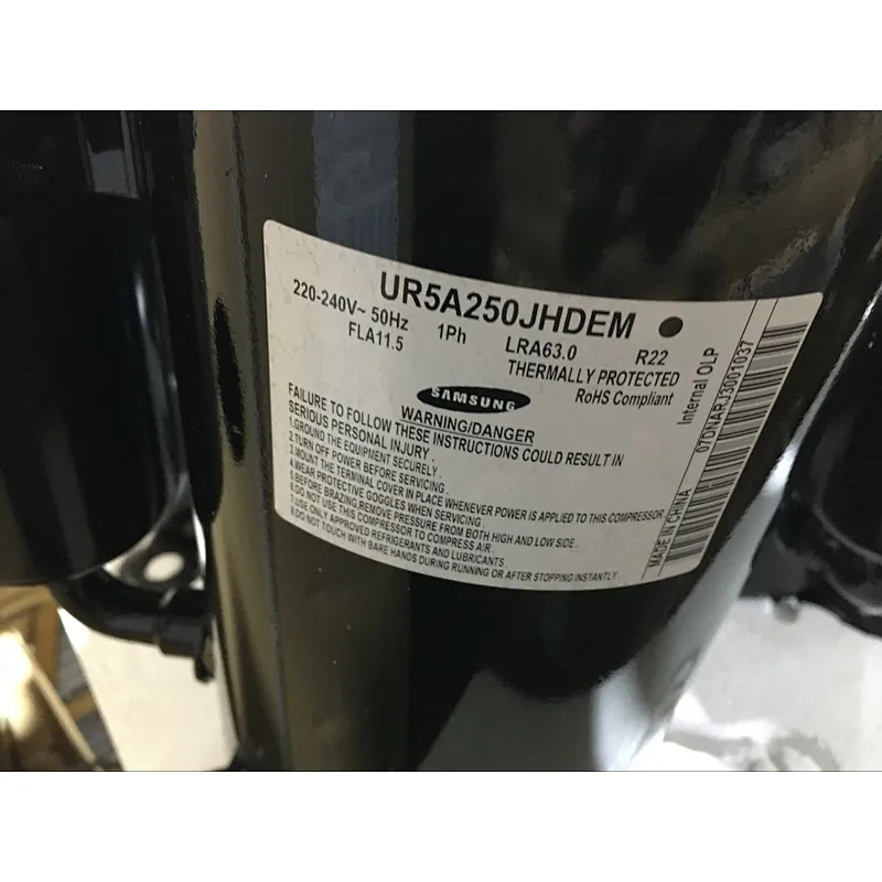 Model UR5A250JHDEM  A/C Rotary Compressor R22 220-240V/50Hz/1pH 25300BTU
