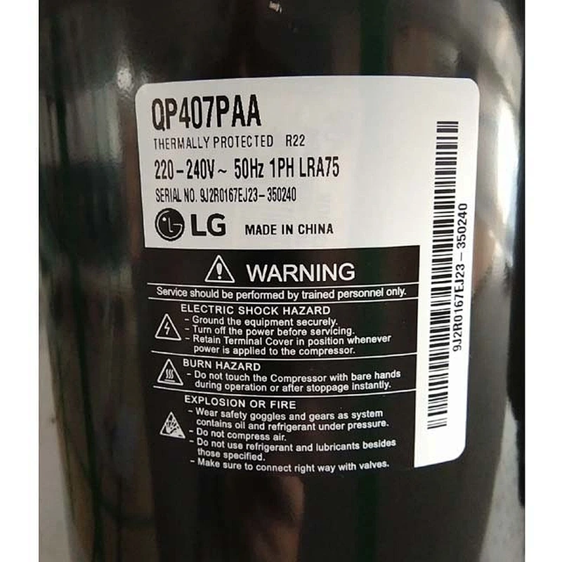 3HP Rotary compressor  QP407PAA for air conditioning 24100BTU For Europe and Middle East, T3