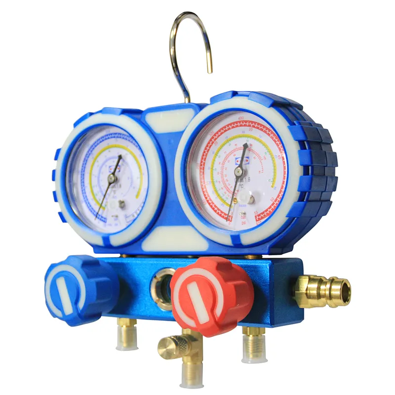 VMG-2-R22-B R22 Testing Manifold Gauge With Sight Glass and Blow Case