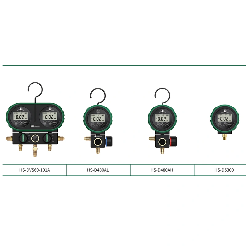 Auto air conditioning systems refrigerant manifold gauge digital 90 on-off control simple operation pressure gauges