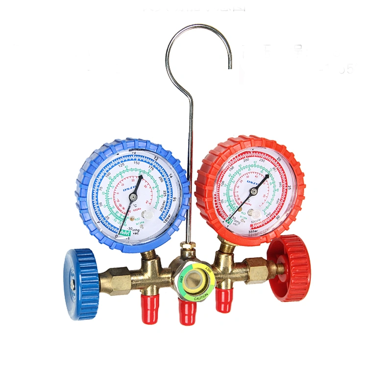 CT-536G-R22 Testing Manifolds With Twin Pressure Gauges Set Copper Valve Body