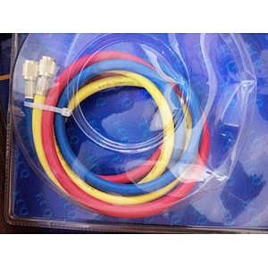 90cm SAE 1/4 Refrigerant Charging Hoses Set for R410A 800 PSI Fit for R134A R12 R22 R502 R404 Coolant Adding Air Condition