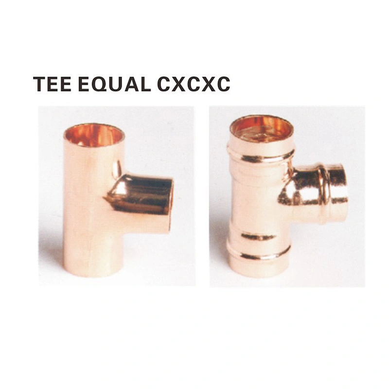 Factory support copper pipes fittings refrigeration spare part copper y fittings copper tube Tee