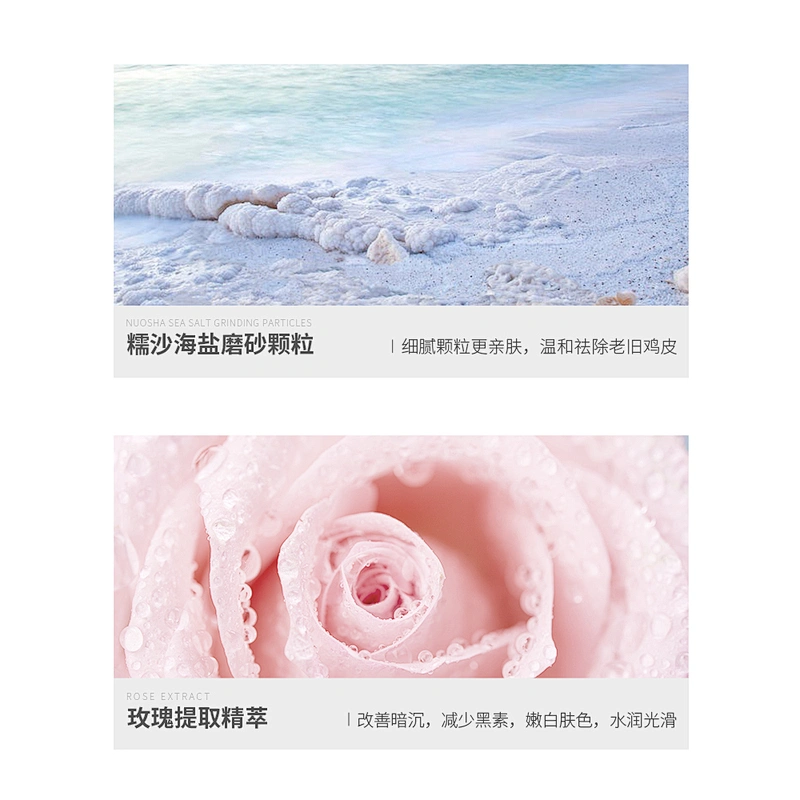 Fashion Design OEM Wholesale Cleansing Pore Sthooing Skin Exfoliating Pink Rose Body Scrub