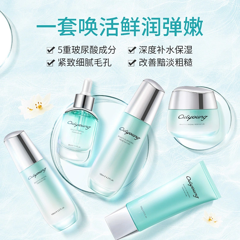 5 in 1 Cleanser Serum Essence Lotion Cream Moisturizing Private Label Anti Aging Skin Care Set