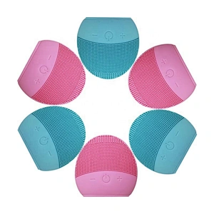 Beauty Personal Care Electric Ultrasonic Silicone Facial Cleansing Brush Pink Waterproof Facial care Facial Brush