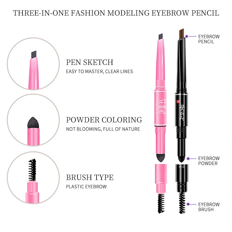 Direct Factory Price Custom 3 in 1 Waterproof Private Label Eyebrow Pencil With Brush