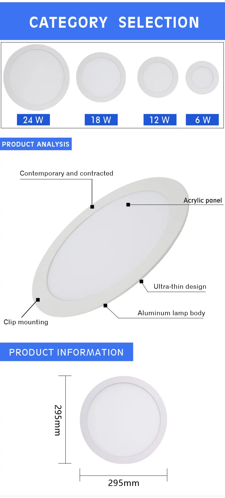 Led ultra thin panel lamp series