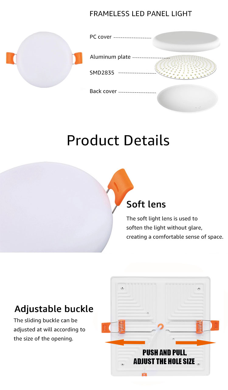 Frameless Round Led Panel Light