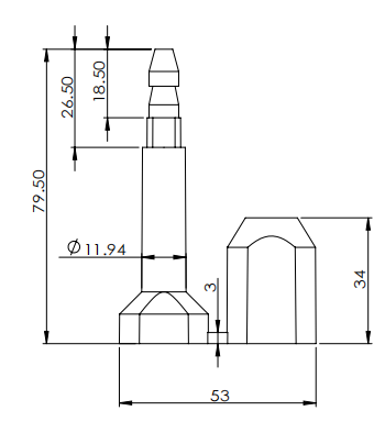 bolt seal, bullet seal, container seal