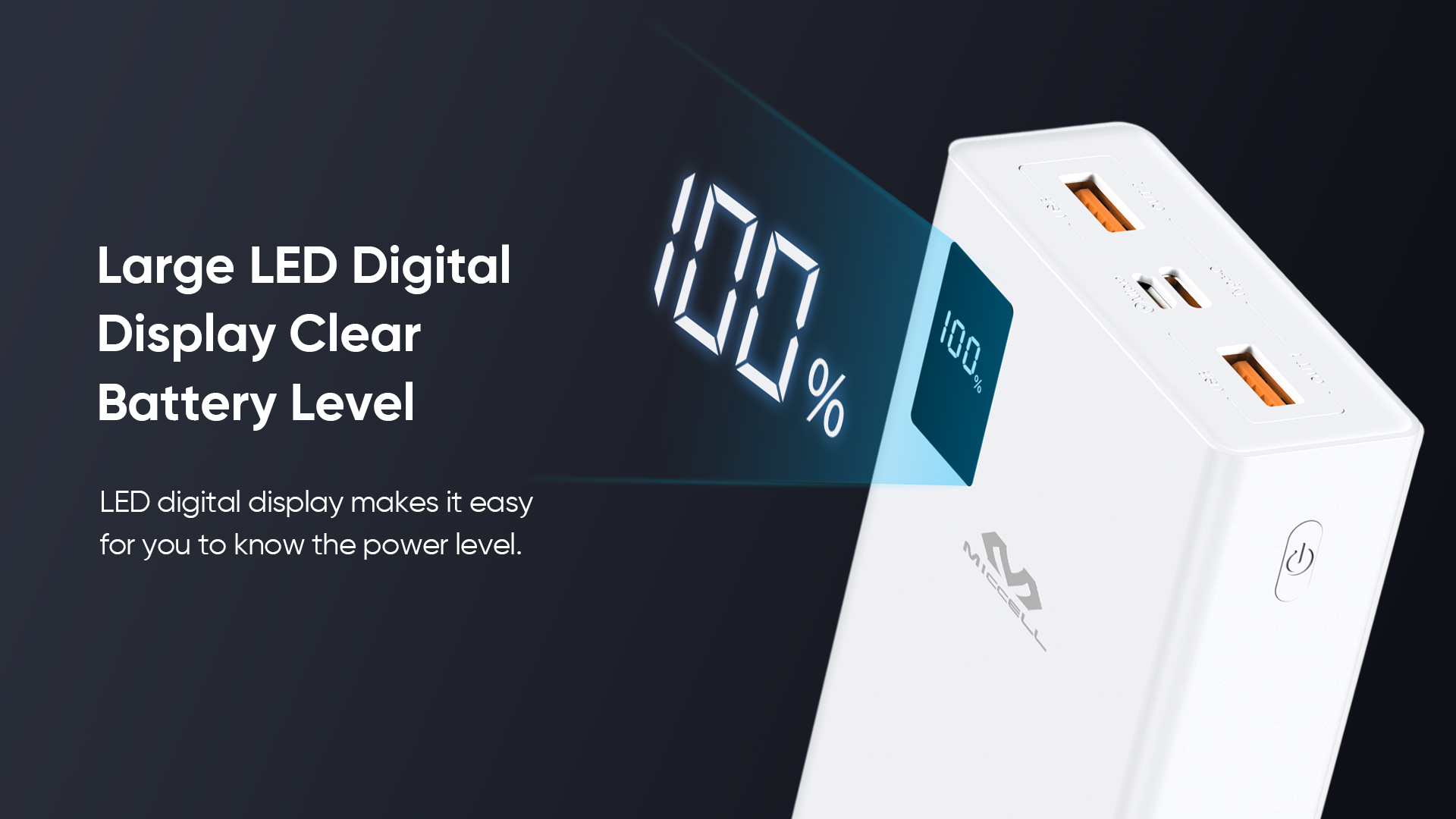 Large Capacity Mobile Power Pack with Led digital display