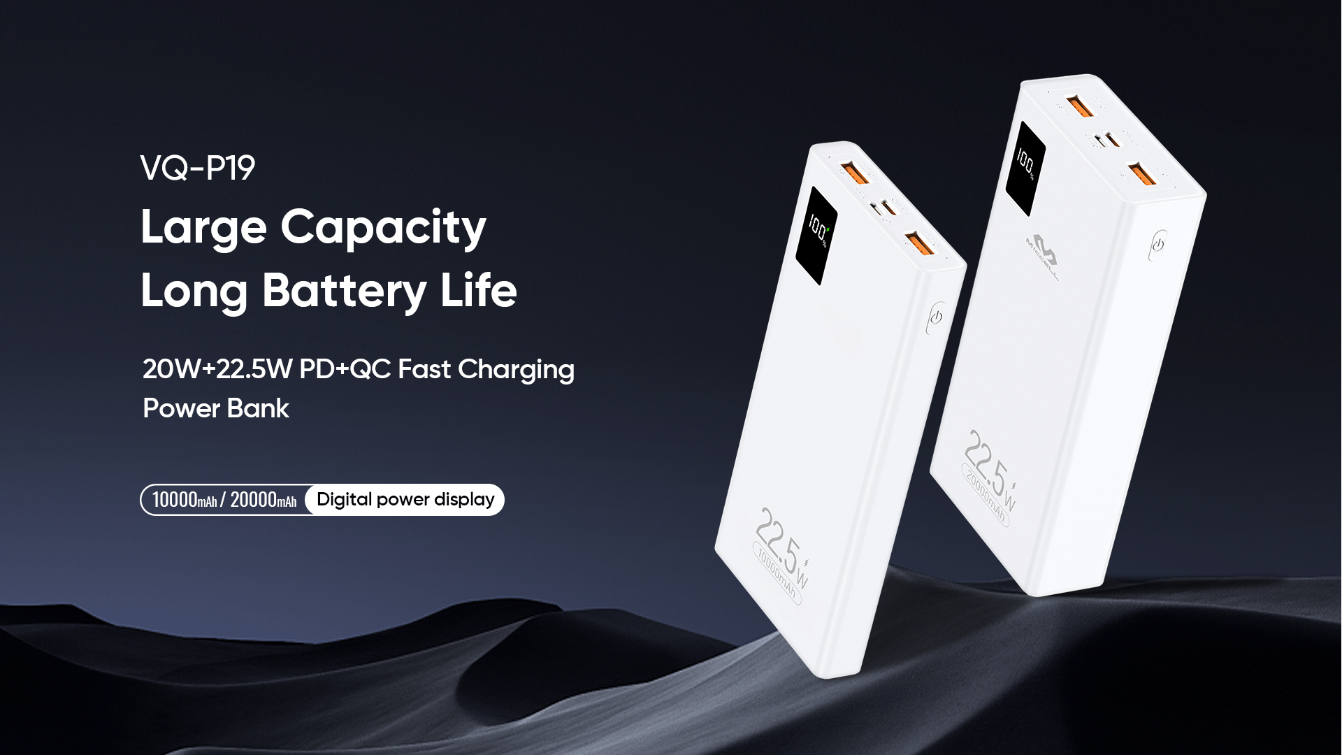 10000mAh/20000mAh portable power packs for cell phones
