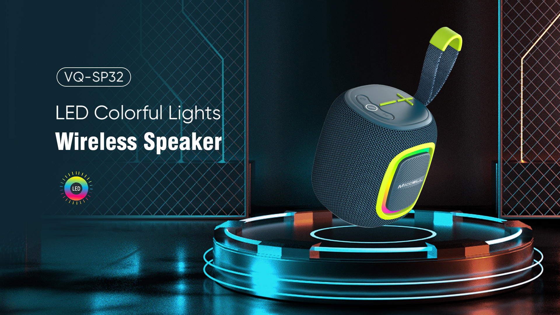 wireless pocket speaker with LED colorful lights