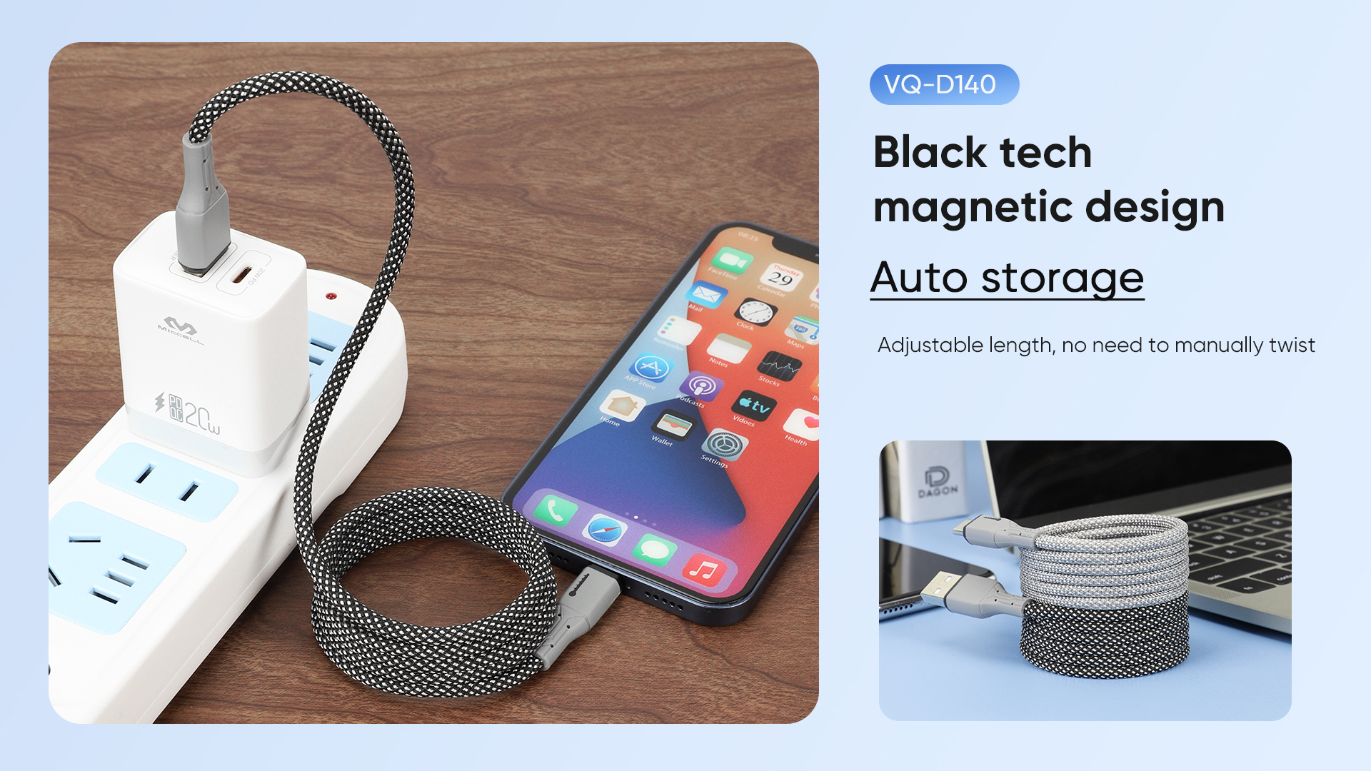 Auto Storage Magnetic USB Cable