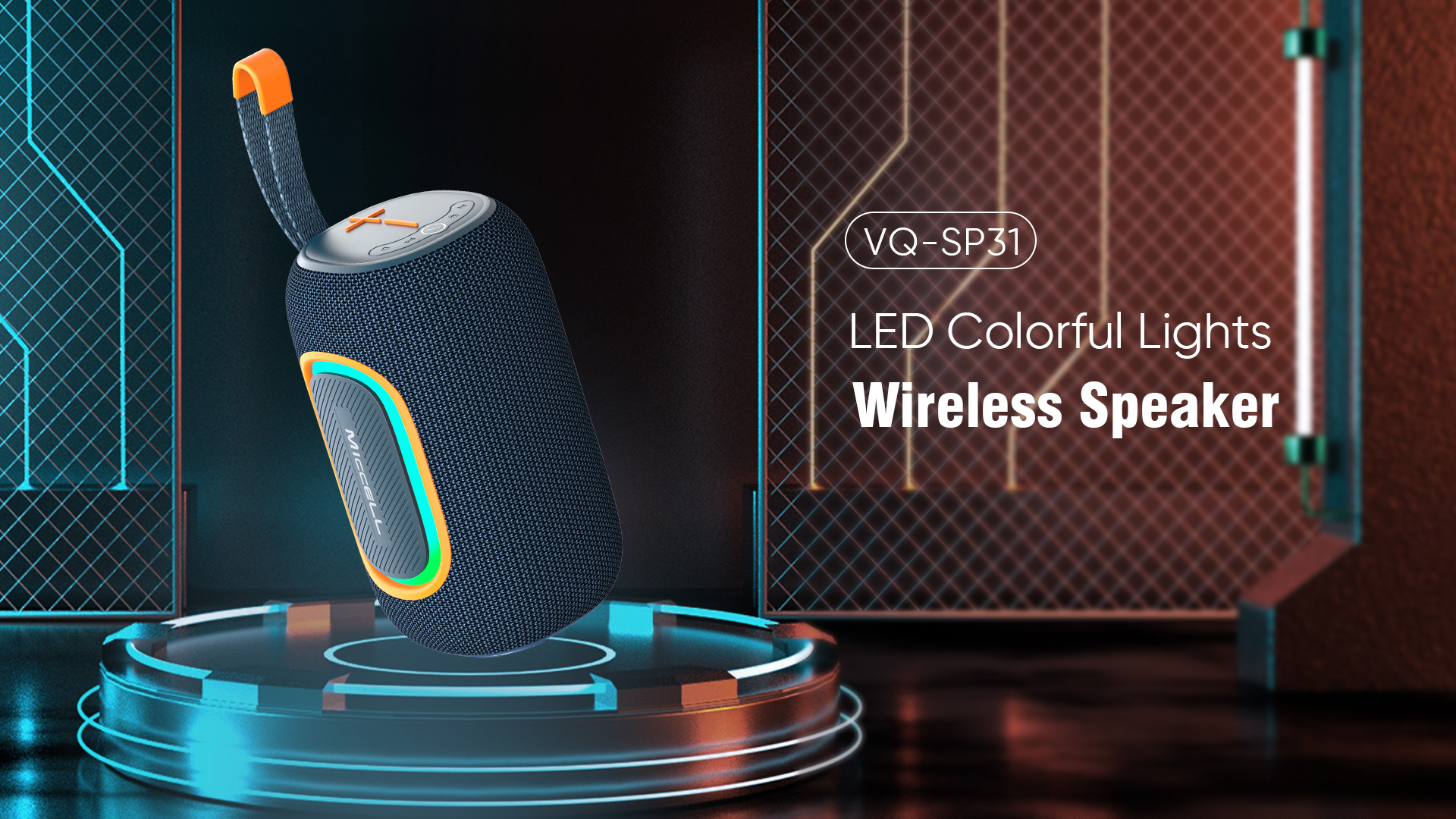 LED colotful lights wireless speaker