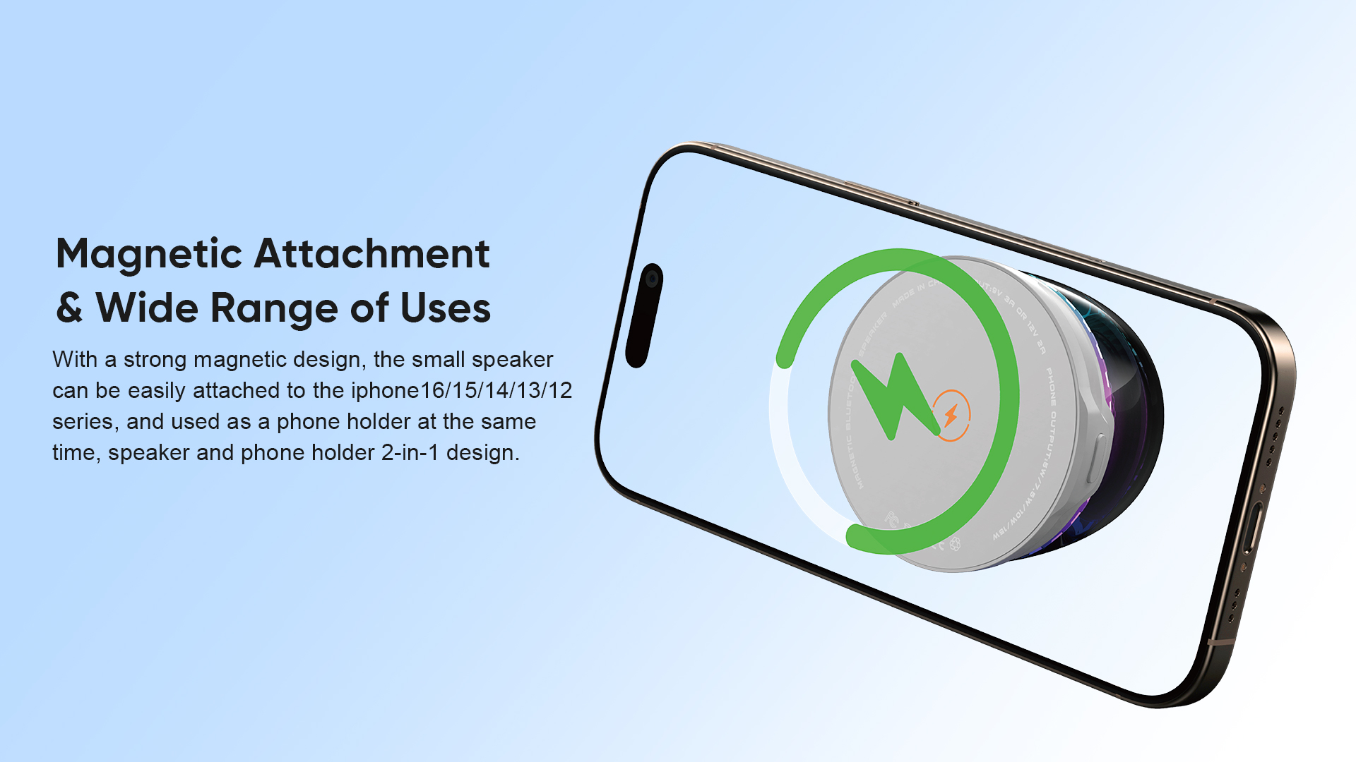 Magnetic Bluetooth Speaker Wireless Charger