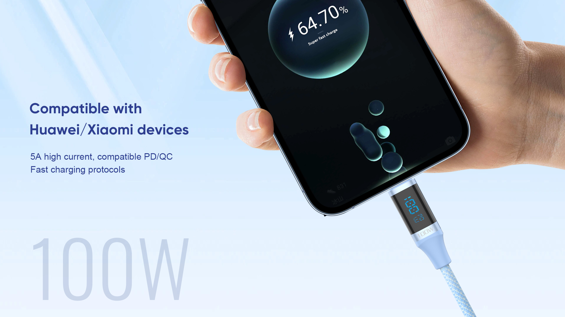 100W fast charging USB cable