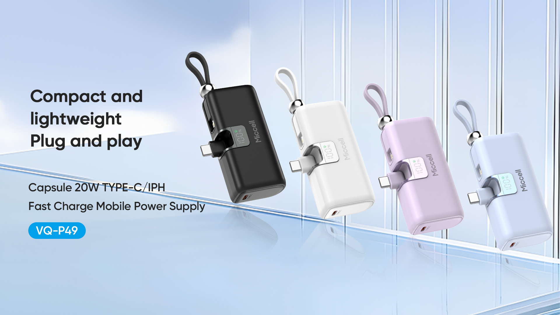 Power Bank with Foldable USB C Connector