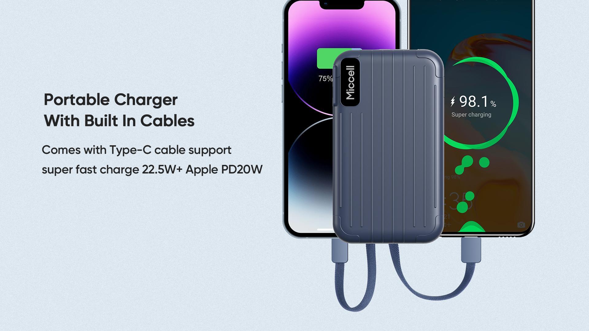 Portable Charger with AC Wall Plug