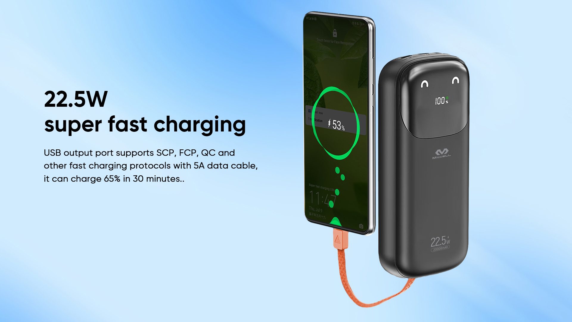 22.5w super fast charging portable charger