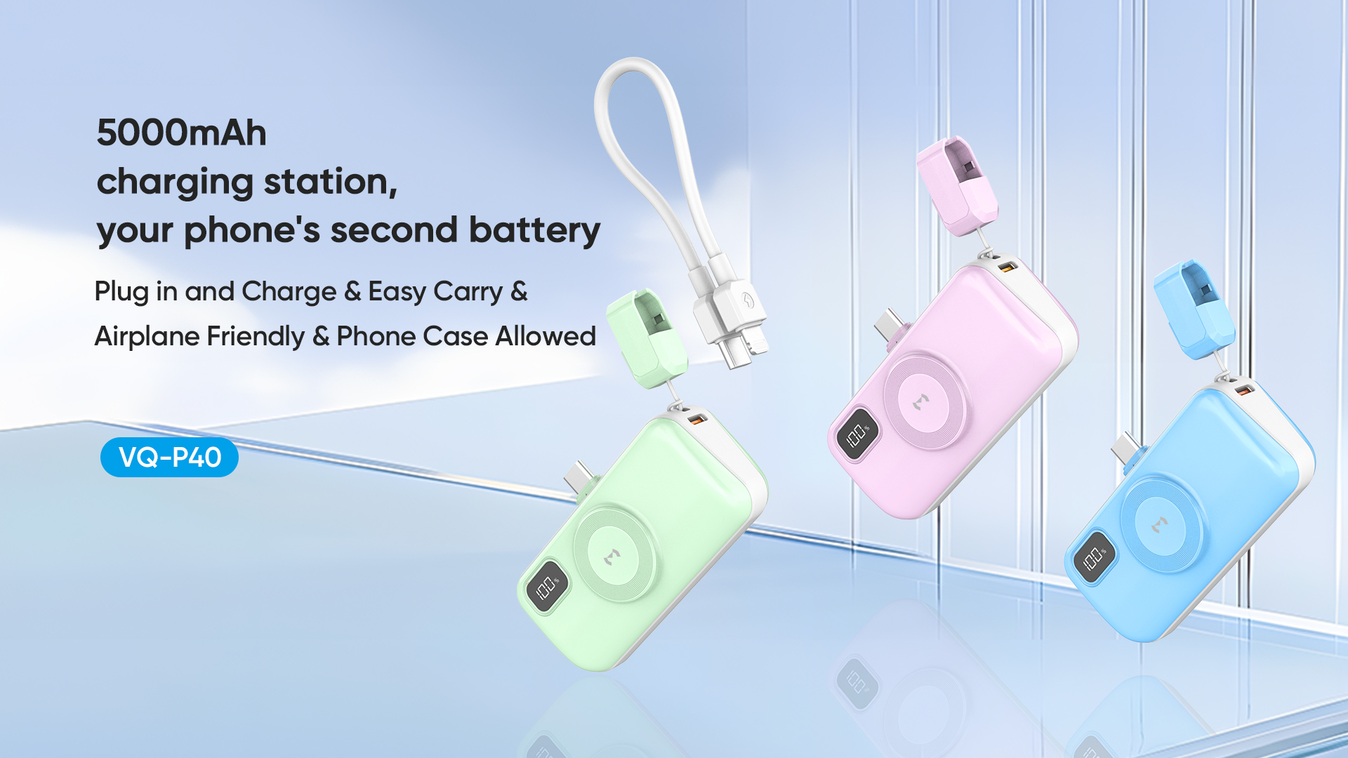 Pocket Power Bank Chargers with Built-in USB C Connector