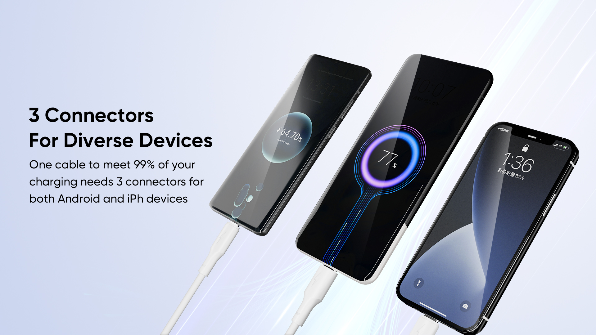 3 in 1 USB charging cable