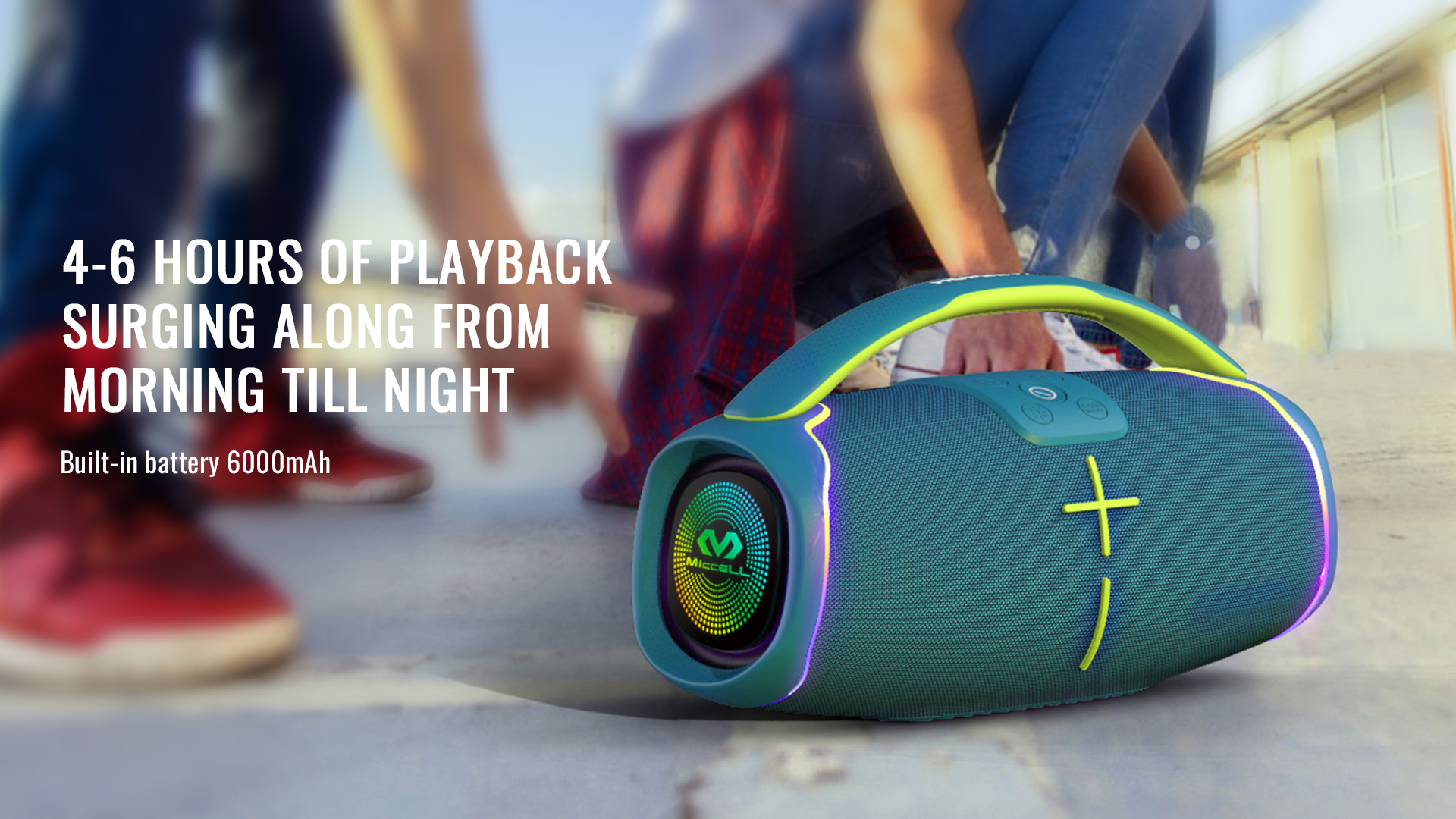 built in 6000mAh portable speaker