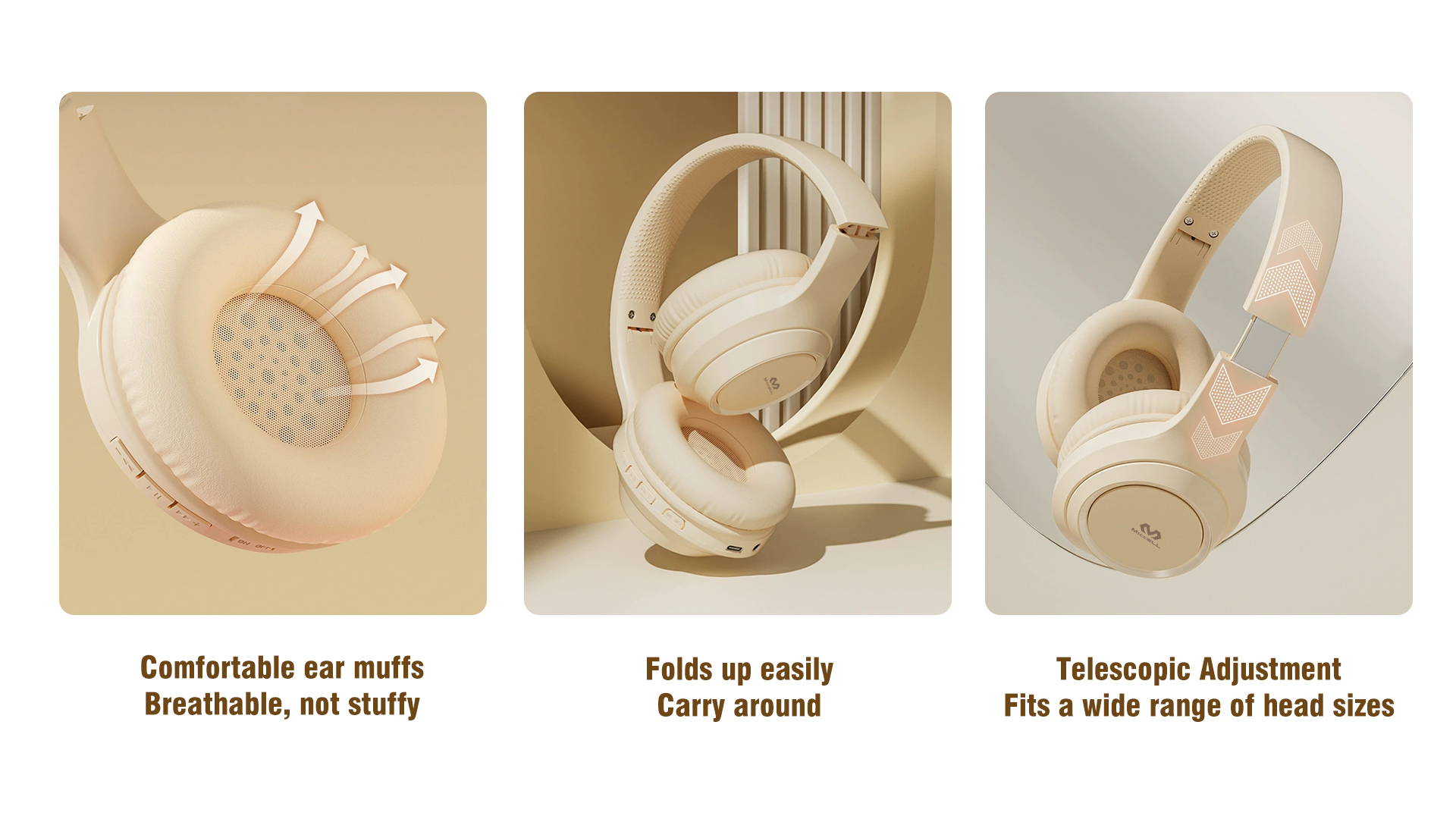 comfortable and foldable wireless headphones
