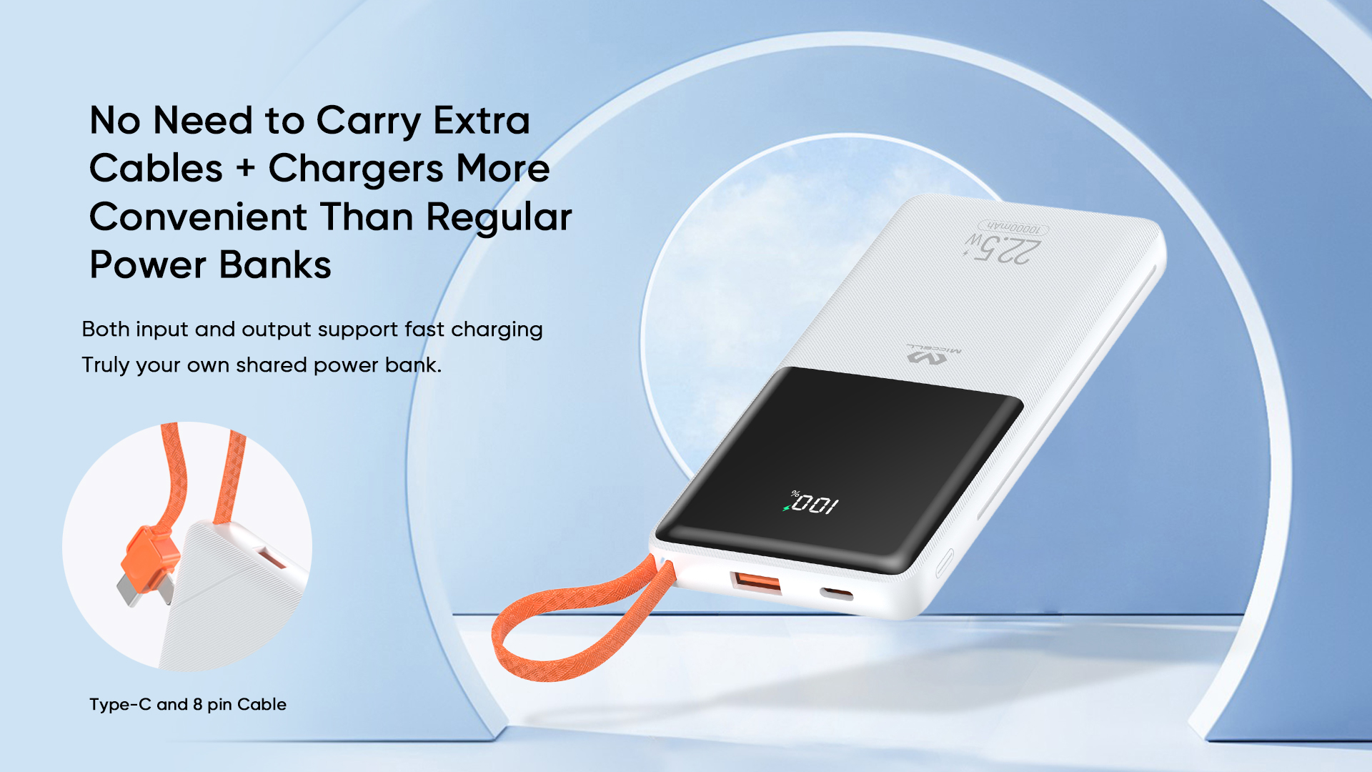 power bank with built in cable