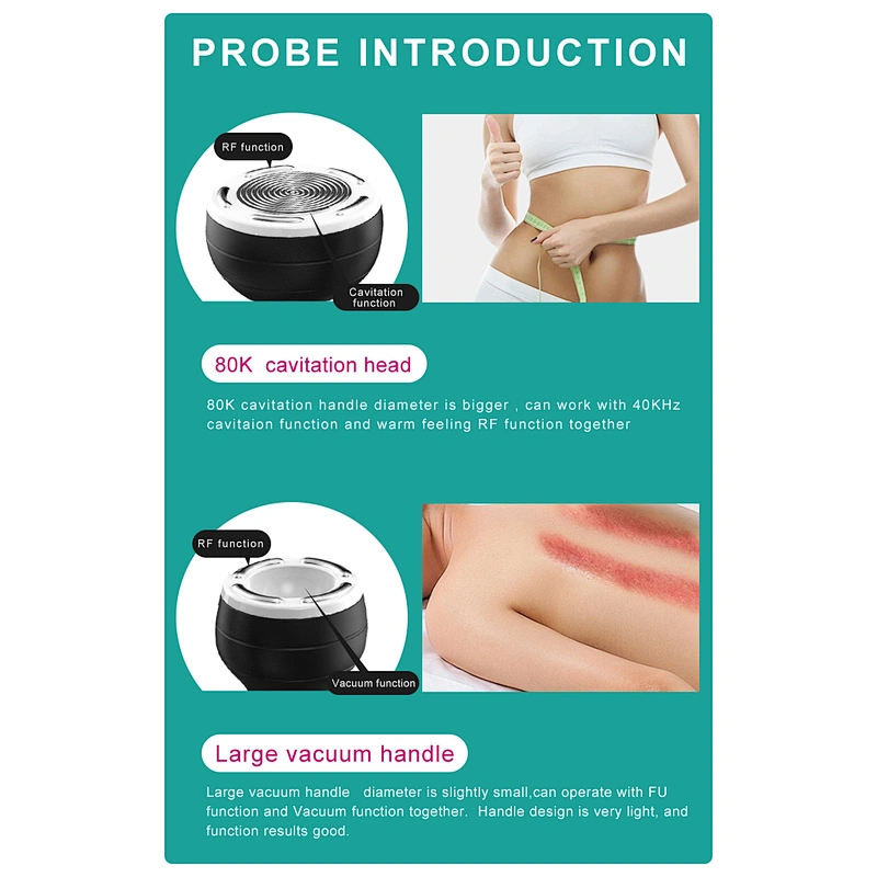 Korean RF vacuum cavitation machine for body shape and face lifting and lymphatic drainage
