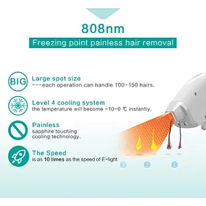 Skin clinic Painless and permanent hair removal 808nm diode laser hair removal machine