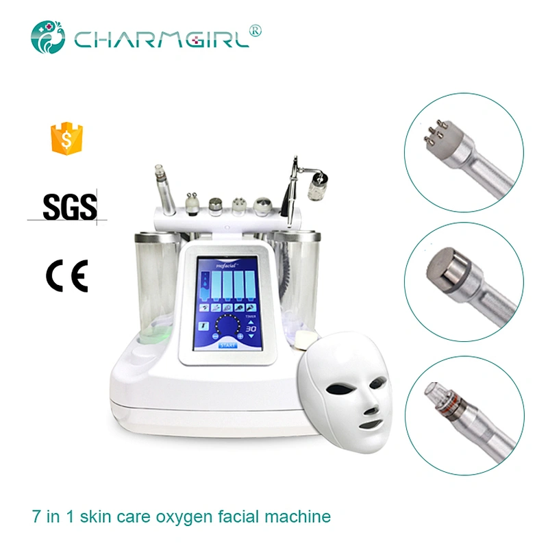 7 in 1 galvanic oxygen hydra water dermabrasion facial beauty instrument machine