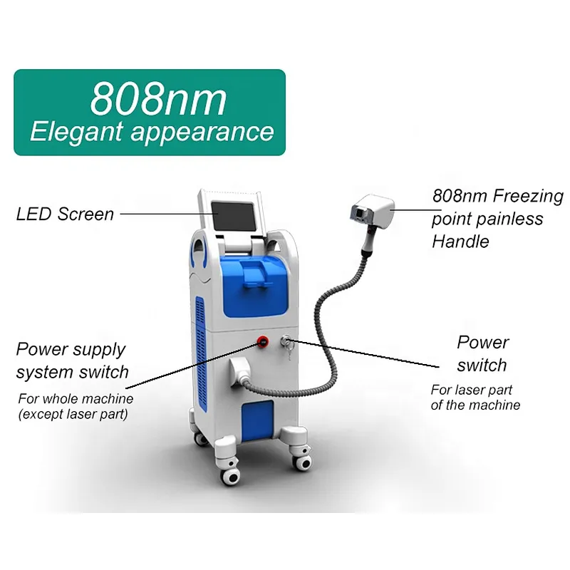 Skin clinic Painless and permanent hair removal 808nm diode laser hair removal machine