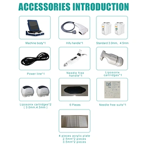 Beauty salon use rf needle machine anti-wrinkle 3 in 1 hifu + lipo + needle