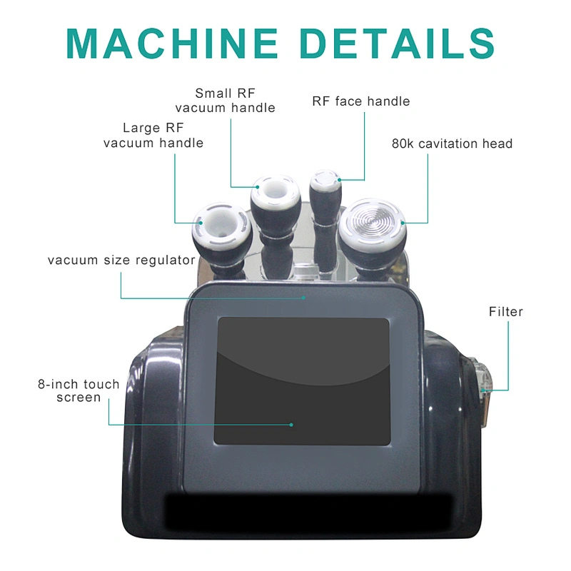 RF vacuum cavitation machine for body shape and face lifting and lymphatic drainage