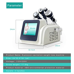 RF vacuum cavitation machine for body weight loss and face lifting and lymphatic drainage