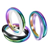 Energinox 3MM Rainbow Colorful Ceramic & Stainless Steel Cross Two-Tone  Interlocked  Wedding Rolling Crossing Rings for Women